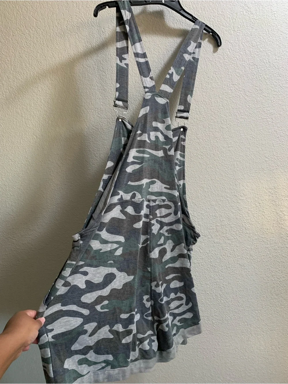 Camo Overall Shorts - Green and Gray Camo